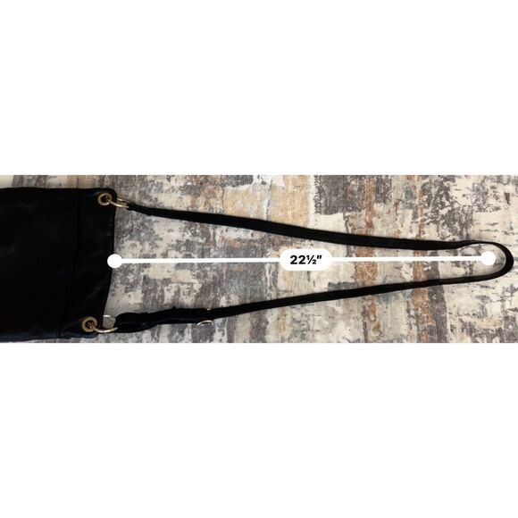 Margot double zipper black leather crossbody - Picture 8 of 10